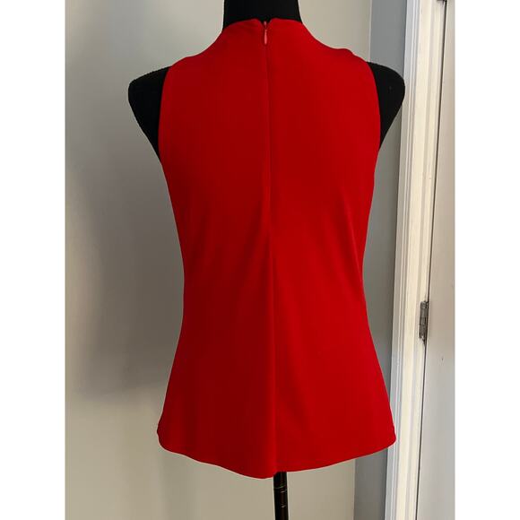 Lauren Ralph Lauren Petites Cris Cross neckline sleeveless blouse top PM - Picture 3 of 7